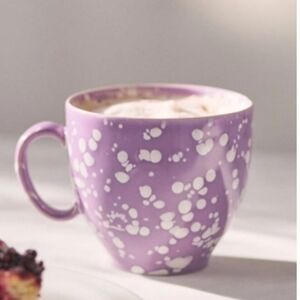 Anthropologie Purple and White Speckled Mug